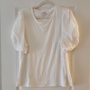 Elegant White Puff Sleeve Top